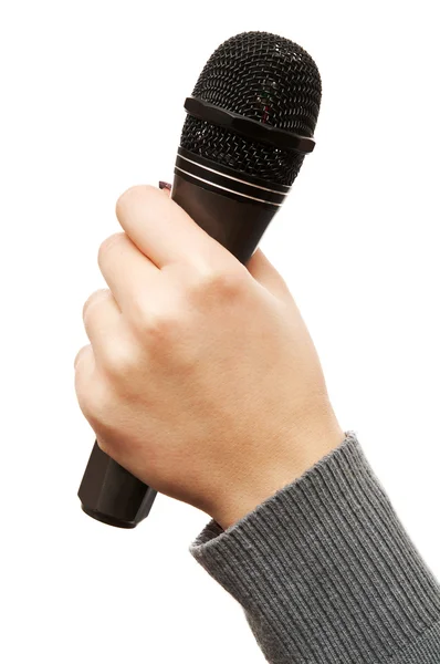 Microfono per karaoke in mano — Foto Stock