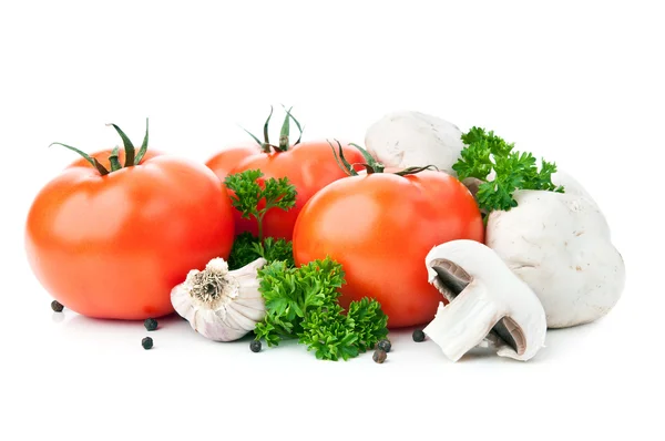 Färsk röd tomat och svamp — Stockfoto