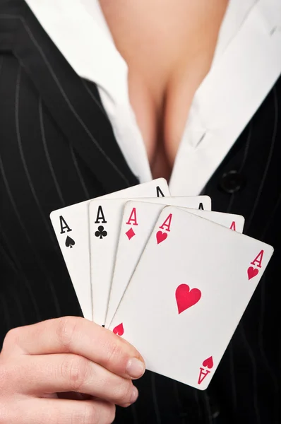 Empat kartu As Poker — Stok Foto