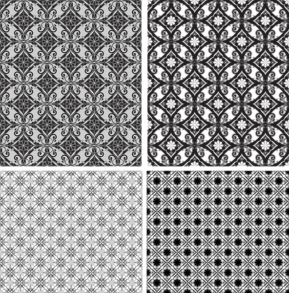Svarta och vita prydnads seamless mönster. vektor bakgrund — Stock vektor