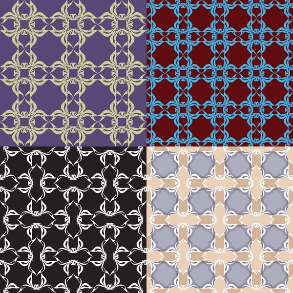 Einfaches nahtloses Muster. Schwarz - Weiß und Farbversionen — Stockvektor