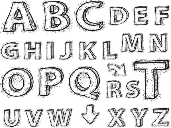 Disegnare l'alfabeto . — Vettoriale Stock