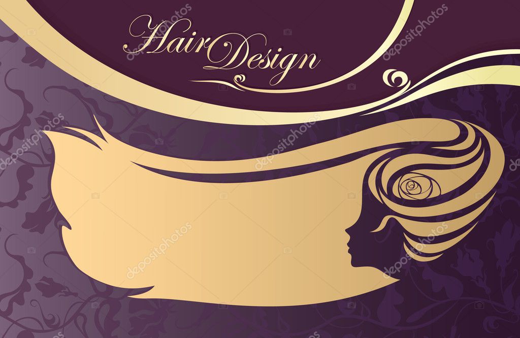 Hairdressing salon business card. woman Stock Vector Image by ©helehenogo  #9323100
