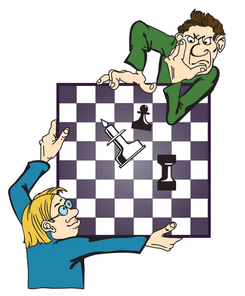 stock vector Men play chess