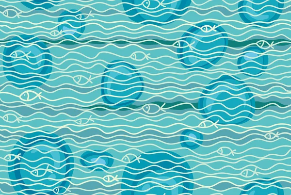 海底的无缝矢量背景 — 图库矢量图片