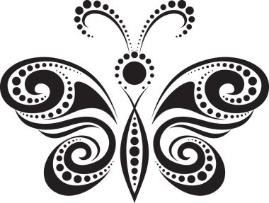 Silhouette of a butterfly from the lines and points clipart