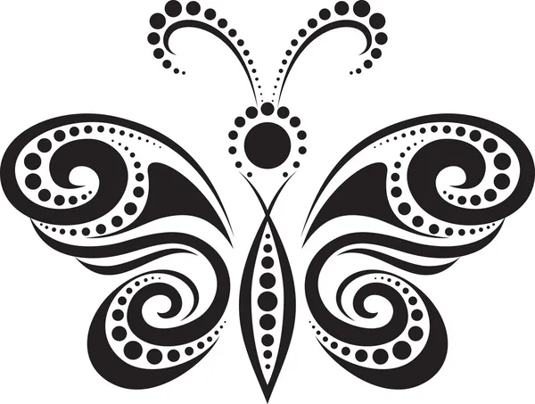 Силуэт бабочки от линий и точек — стоковый вектор