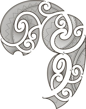 Maori tattoo design clipart