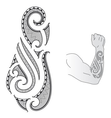 Maori tattoo design clipart