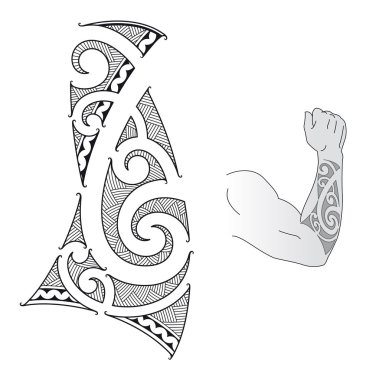 Maori tattoo design clipart