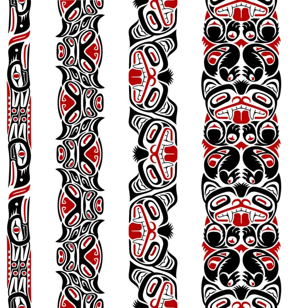 Nahtloses Muster im haida-Stil — Stockvektor