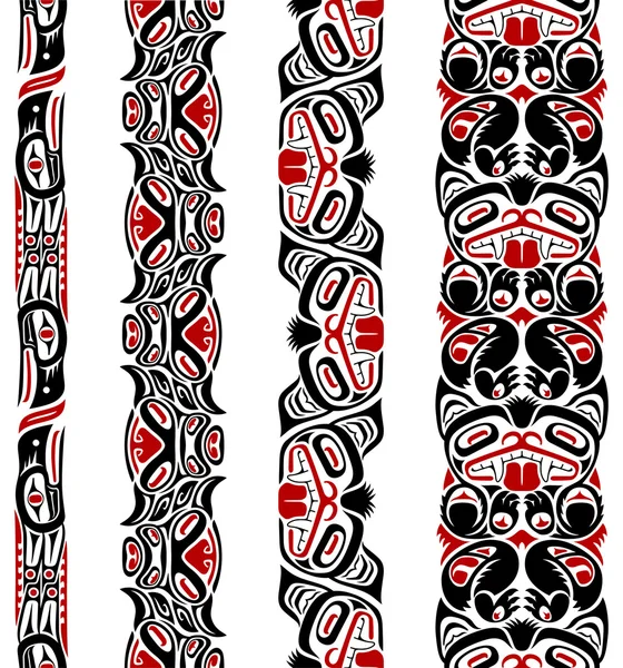 Haida stijl naadloze patroon — Stockvector