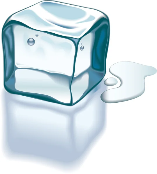 Cubo de hielo fusión — Vector de stock