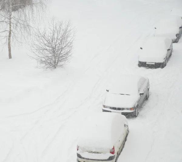 雪の覆われた車 — ストック写真