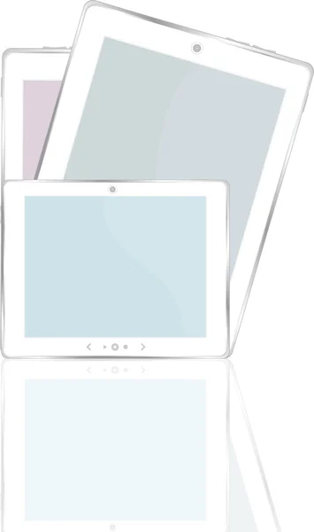 Hochdetaillierte schwarze Tablet-PC auf weißem Hintergrund — Stockvektor