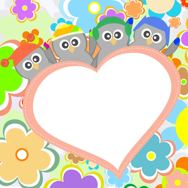 Pingouin amoureux de Valentines salutations — Image vectorielle