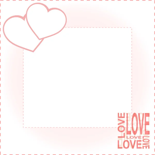 2 つの心とバレンタインの日カード — ストックベクタ