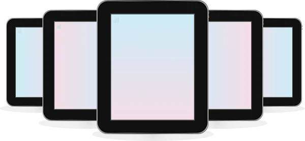 Tablet digital conjunto de computador isolado em branco —  Vetores de Stock