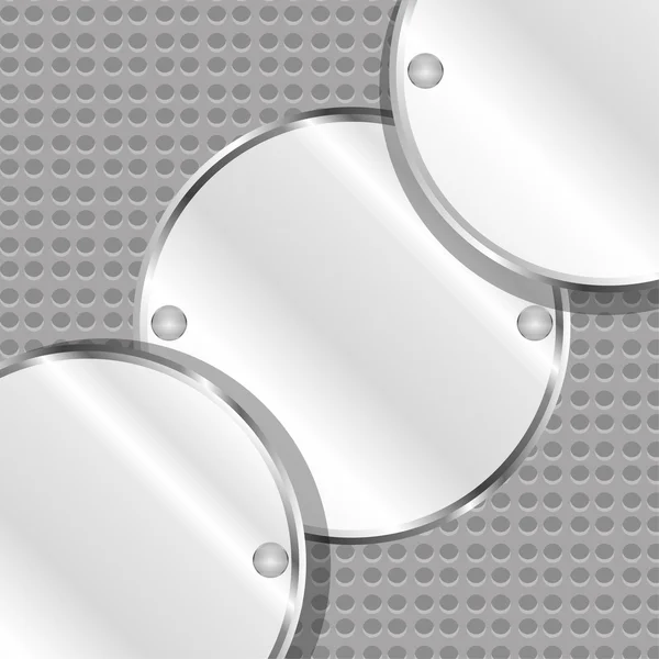 Абстрактный фон с круглыми металлическими пластинами — стоковый вектор