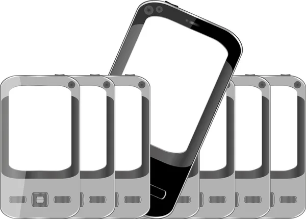 Mobiltelefoner bakgrund med tom skärm — Stock vektor