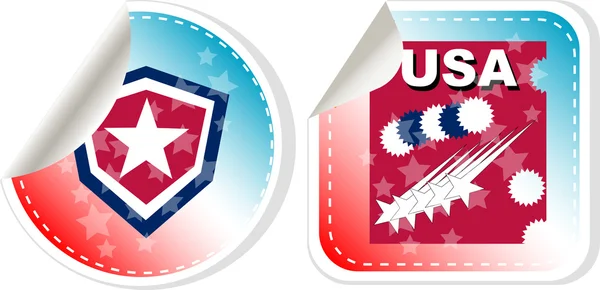 Stickers label set Made in USA — Stock Vector