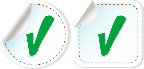 Stickers abstraits case à cocher avec coche — Image vectorielle