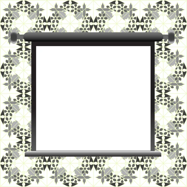 Blank billboard on floral wall for your advertisement — Stock Vector