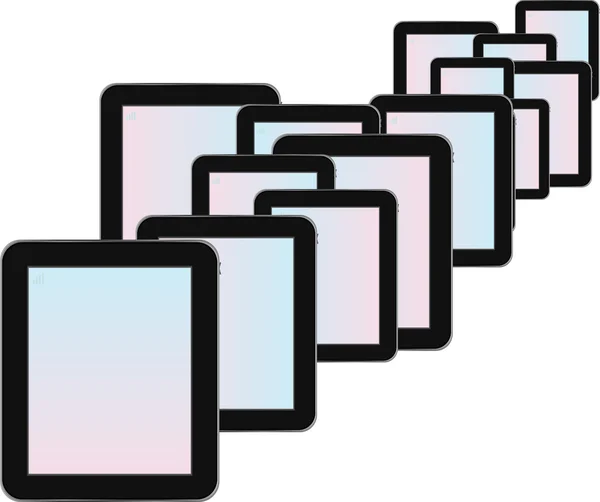 Tablet digital moderno com tela azul isolada — Vetor de Stock