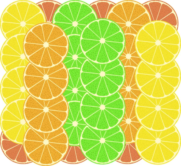 Citrus fruits vector pattern background — Stock Vector