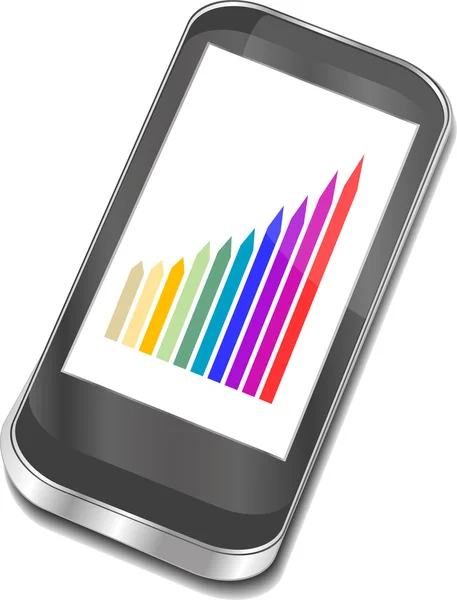 Smart telefon med grafisk bild — Stock vektor