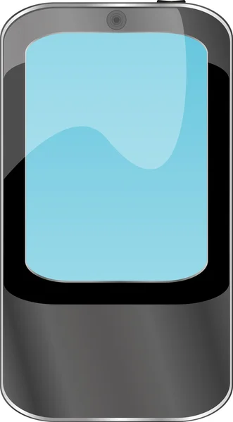 Smartphone negro aislado sobre fondo blanco — Vector de stock