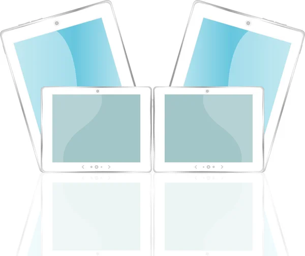 Tablet vettoriale bianco pc con schermo blu — Vettoriale Stock