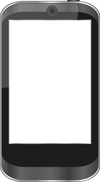 Ilustração de um telefone inteligente moderno para comunicação móvel com tela branca para inserção de texto — Fotografia de Stock