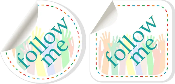 Follow me stickers label set — Stock Vector