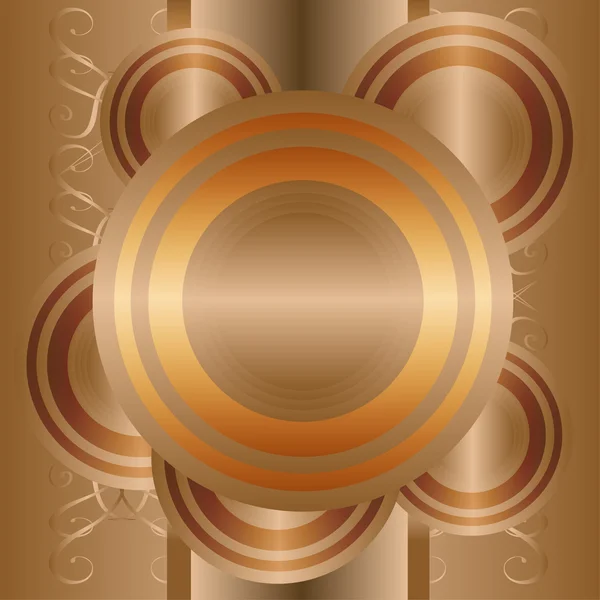 Abstract background with gold circles — Stock Vector