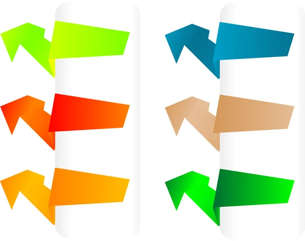 Conjunto vetorial de banners de papel de origami — Vetor de Stock