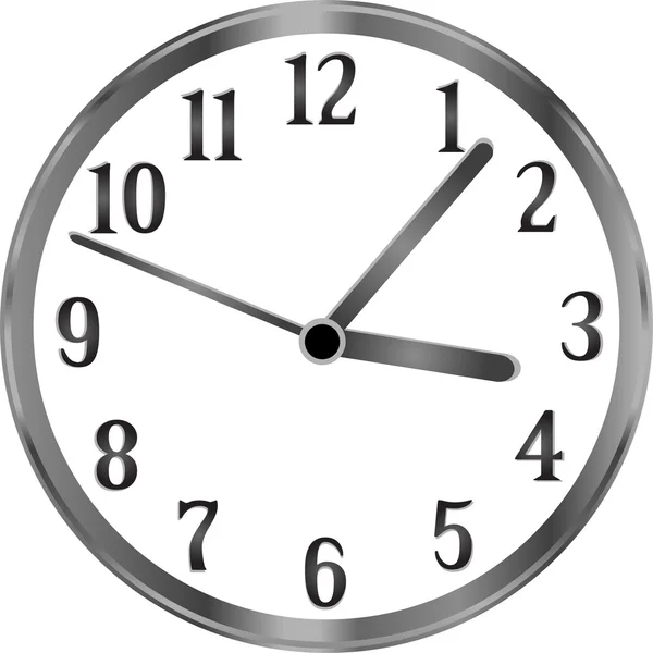 Silberne Uhr, Zeit, Jahr, einfaches Konzept — Stockvektor