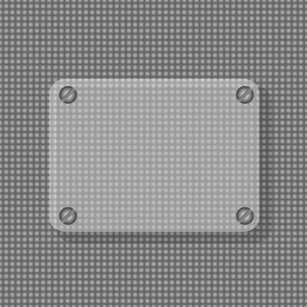 Konvexní rám průhledného skla s kovem patentky pozadí — Stockový vektor