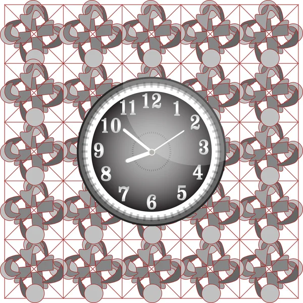 Abstract background pattern with modern wall clock — Stock Vector