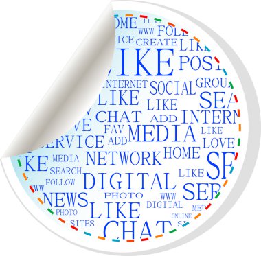 Social media button - label sticker clipart