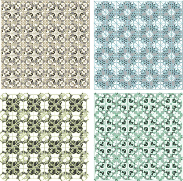 Set of stylish seamless geometrical backgrounds pattern — Stock Vector