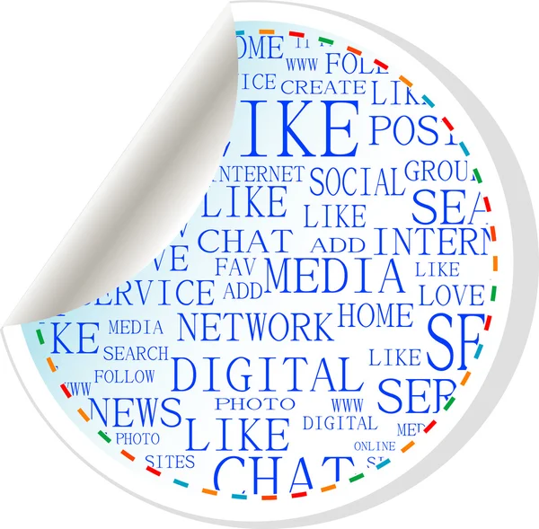 Кнопка соціальних мереж - наклейка на етикетку — стоковий вектор