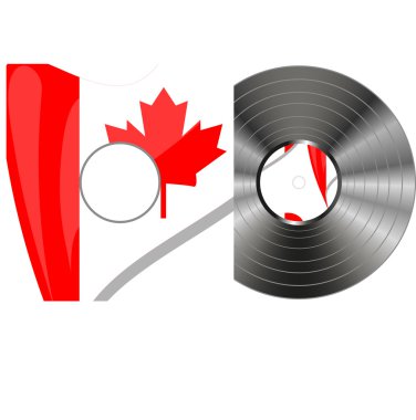 Kırmızı grunge lastik damgası ile Kanada bayrağı