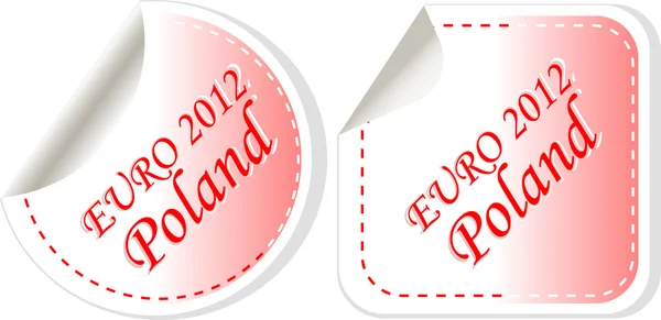 Polonya euro 2012 içinde bayrak renkleri sticker seti — Stok Vektör