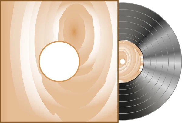 Vinyl en hout dekking van meer dan een witte achtergrond — Stockvector
