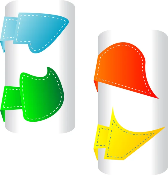 Set di etichette e badge colorati stilizzati — Vettoriale Stock