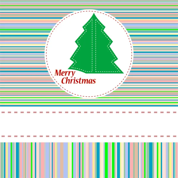 Süslü yeşil Noel ağacıyla renkli vektör illüstrasyonu — Stok Vektör