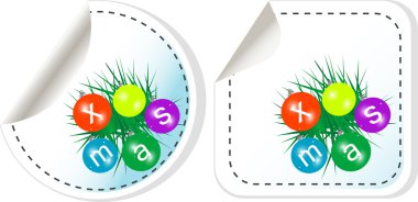 Noel ve yeni yıl çıkartma. etiketleri ayarlama. vektör