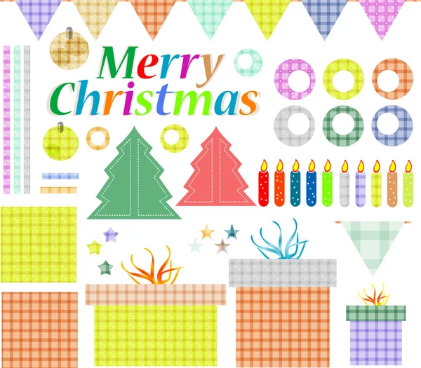 Grote verzameling van Kerstmis spullen. decoratie elementen — Stockvector