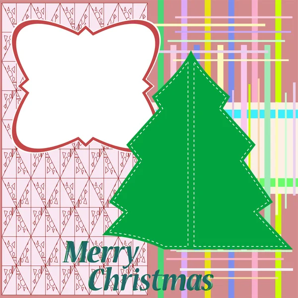 美丽的圣诞树插图。圣诞贺卡 — 图库矢量图片